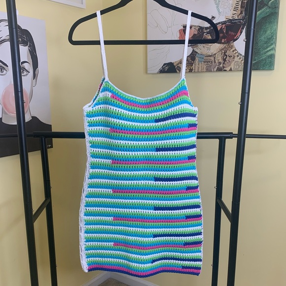 💫HP‼️💫 NWT Revolve CAMILA COELHO Rhea Open Stitch Mini Dress in Tropical, Medium - Picture 8 of 8